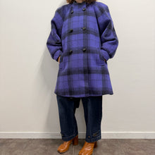 Load image into Gallery viewer, Cappotto check viola