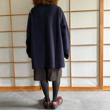 Load image into Gallery viewer, Maglione lana follata color navy