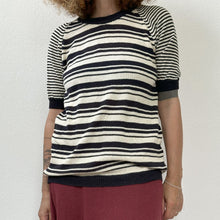 Load image into Gallery viewer, Maglia a righe nero opaco/bianco