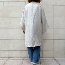 Load image into Gallery viewer, Maxi blusa/abito sartoriale  ecru bordo blu