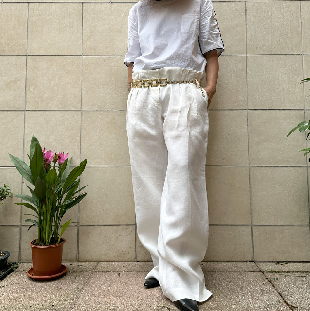 Pantalone Max&co in lino bianchi  vintage Y2K