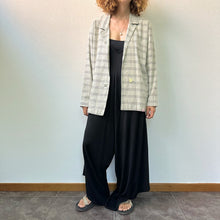 Load image into Gallery viewer, Giacca check grigia e nero in lino 80s