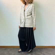 Load image into Gallery viewer, Giacca check grigia e nero in lino 80s