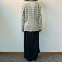 Load image into Gallery viewer, Giacca check grigia e nero in lino 80s