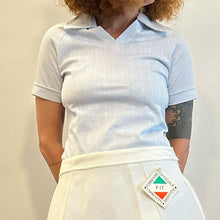 Load image into Gallery viewer, Polo Sergio Tacchini in piquet bianca e azzurra 70s