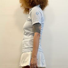 Load image into Gallery viewer, Polo Sergio Tacchini in piquet bianca e azzurra 70s