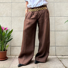 Load image into Gallery viewer, Pantalone Max&co in lino marroni vintage Y2K