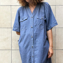 Load image into Gallery viewer, Abito a camicia color denim 80s