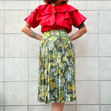Load image into Gallery viewer, Gonna plissettata verde a stampe 80s
