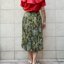 Load image into Gallery viewer, Gonna plissettata verde a stampe 80s