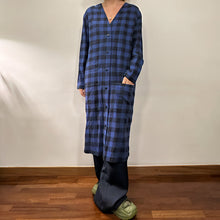 Load image into Gallery viewer, Abito Ann Sofie BAck check blu/nero