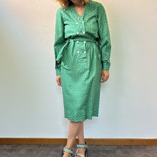 Load image into Gallery viewer, Abito sartoriale verde a pois 80s