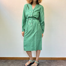 Load image into Gallery viewer, Abito sartoriale verde a pois 80s