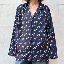 Load image into Gallery viewer, Camicia Fila blu stampa cani 90s
