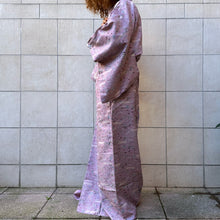 Load image into Gallery viewer, kimono seta rosa lavanda 70s