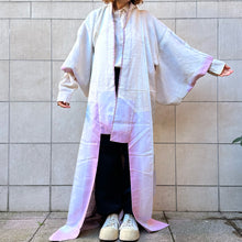 Load image into Gallery viewer, kimono seta rosa lavanda 70s