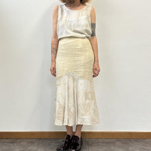 Load image into Gallery viewer, Completo top e gonna color ecru fine 80s