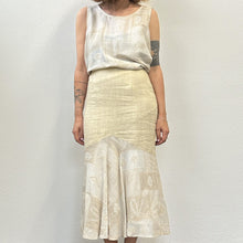 Load image into Gallery viewer, Completo top e gonna color ecru fine 80s