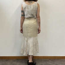 Load image into Gallery viewer, Completo top e gonna color ecru fine 80s