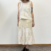 Load image into Gallery viewer, Completo top e gonna color ecru fine 80s