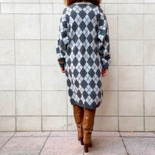 Load image into Gallery viewer, Maxi abito dolcevita  check grigio 90s