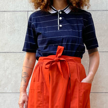 Load image into Gallery viewer, Polo Fila blu a righe 80s