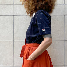 Load image into Gallery viewer, Polo Fila blu a righe 80s