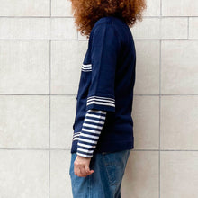Load image into Gallery viewer, Cardigan sailor blu 80s