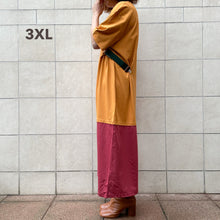 Load image into Gallery viewer, Mollami Dress Ocra/Marsala con martingala verde bottiglia