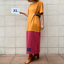 Load image into Gallery viewer, Mollami Dress Ocra/Marsala con martingala verde bottiglia