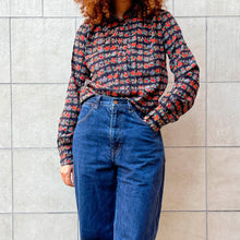 Load image into Gallery viewer, Camicia fauna flora nera 70s