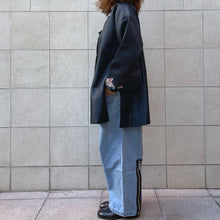 Load image into Gallery viewer, Hanbok giacca maschile nero con ricami floreali vintage
