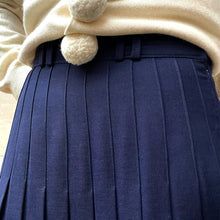 Load image into Gallery viewer, Gonna sartoriale plissettata blu 70s