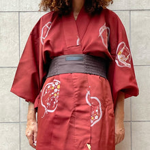 Load image into Gallery viewer, kimono giapponese color ruggine vintage