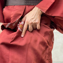 Load image into Gallery viewer, kimono giapponese color ruggine vintage