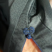 Load image into Gallery viewer, Hanbok giacca maschile nero con ricami floreali vintage