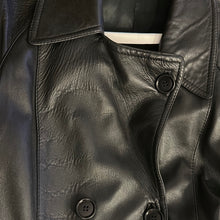 Load image into Gallery viewer, Trench in pelle nera 70s