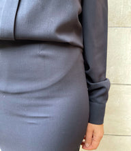 Load image into Gallery viewer, Completo camicia e gonna navy lana , tg 42