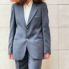 Load image into Gallery viewer, Completo gessato grigio in lana 80s