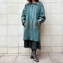 Load image into Gallery viewer, Trench verde bottiglia nabuk e pelle 80s