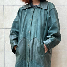 Load image into Gallery viewer, Trench verde bottiglia nabuk e pelle 80s