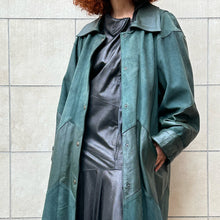 Load image into Gallery viewer, Trench verde bottiglia nabuk e pelle 80s