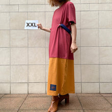 Load image into Gallery viewer, Mollami Dress Marsala/Ocra con martingala viola