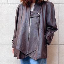Load image into Gallery viewer, Giacca in pelle marrone 80s