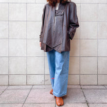 Load image into Gallery viewer, Giacca in pelle marrone 80s
