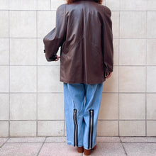 Load image into Gallery viewer, Giacca in pelle marrone 80s
