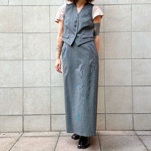 Load image into Gallery viewer, Completo gilet e gonna gessato nero/bianco 90s