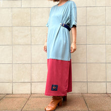 Load image into Gallery viewer, Mollami Dress Avio/Marsala con martingala verde bottiglia