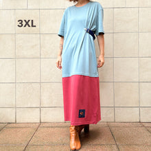 Load image into Gallery viewer, Mollami Dress Avio/Marsala con martingala verde bottiglia