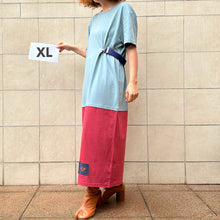 Load image into Gallery viewer, Mollami Dress Avio/Marsala con martingala verde bottiglia